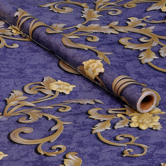 Purple Base with Golden Color Design Wallpaper